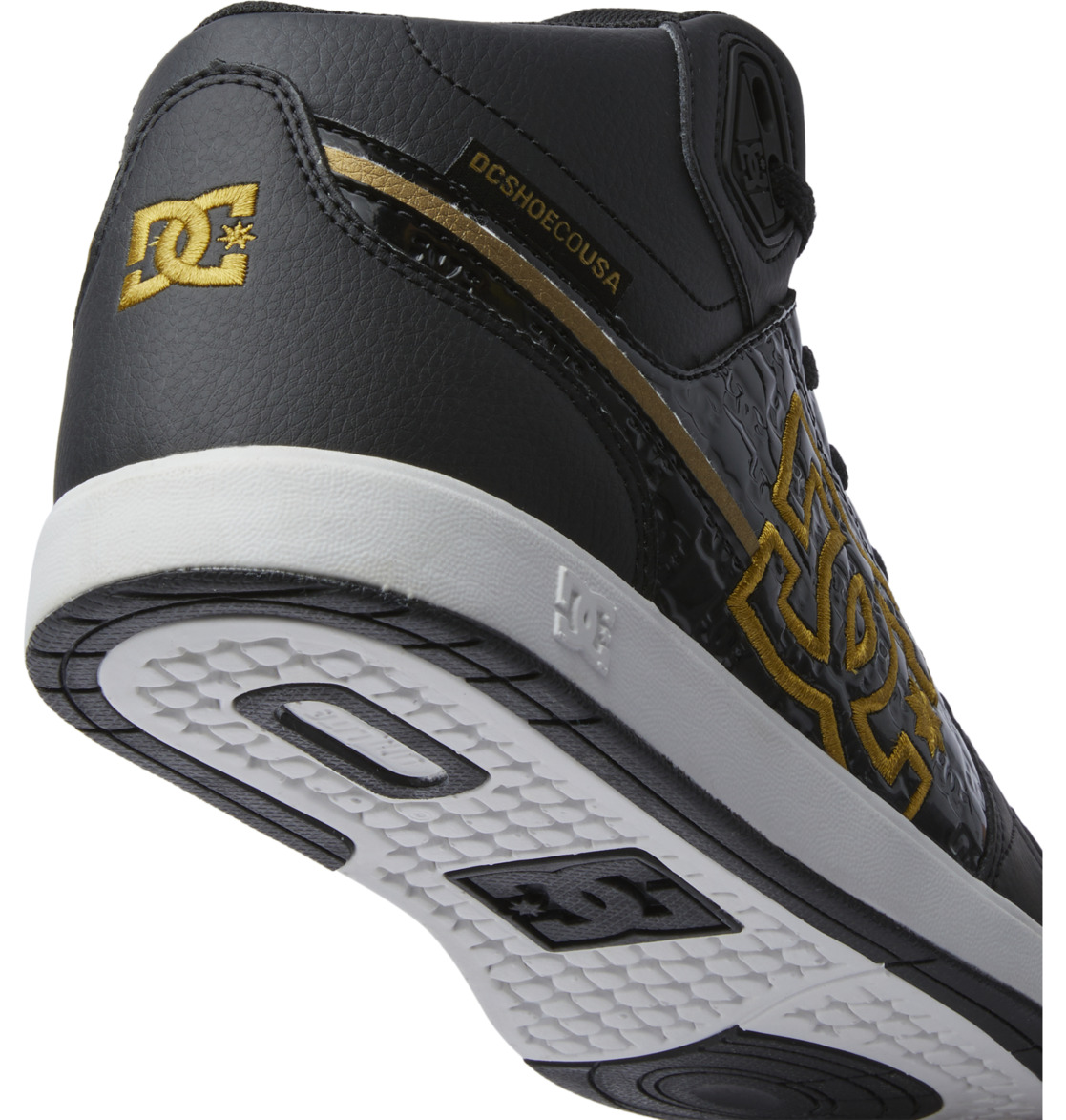 DC University High Top Women Sneakers Black / Gold | US-0152OFJ