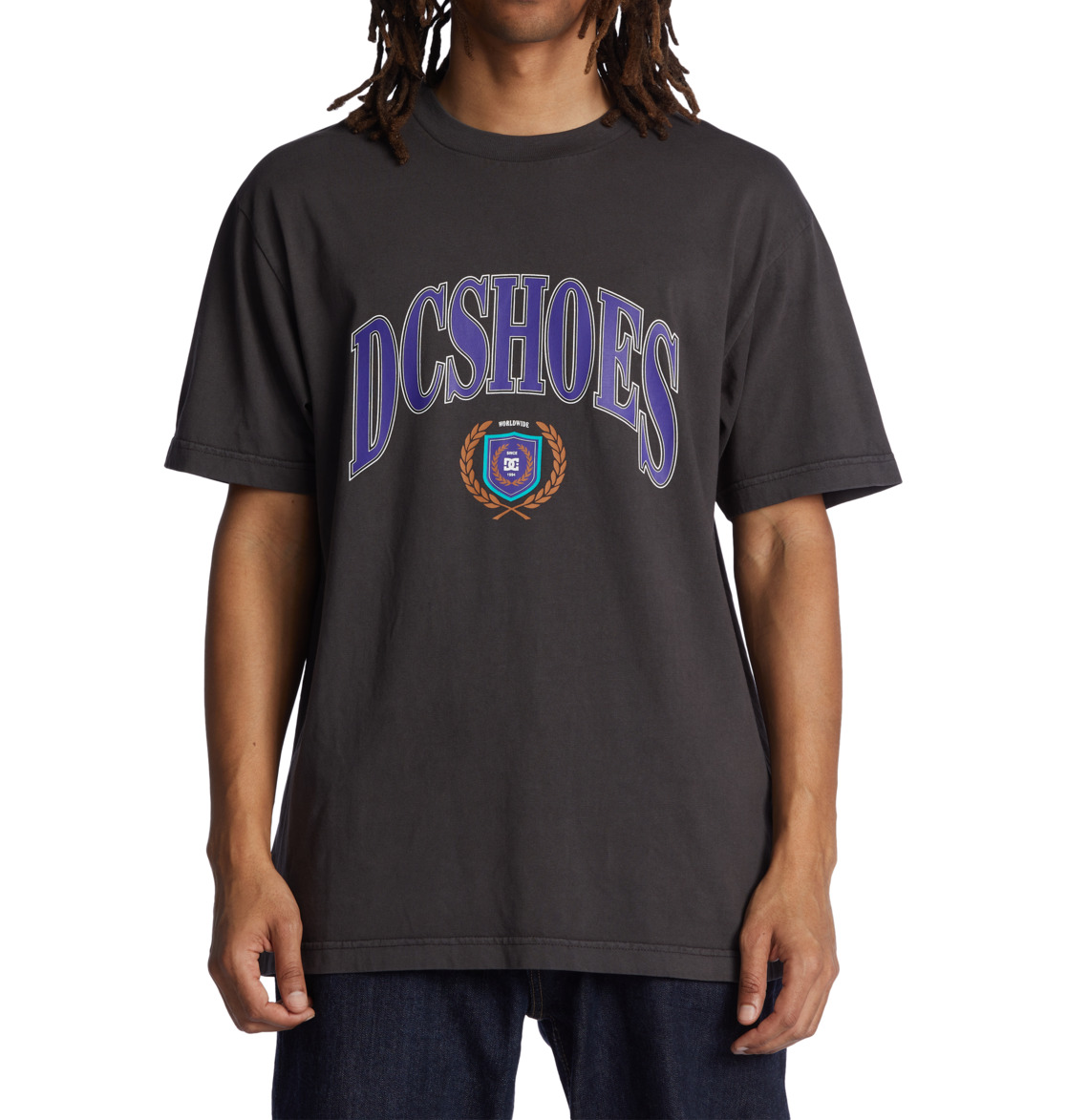 DC Upper Class Men T-Shirt Black Wash | US-7524IHS