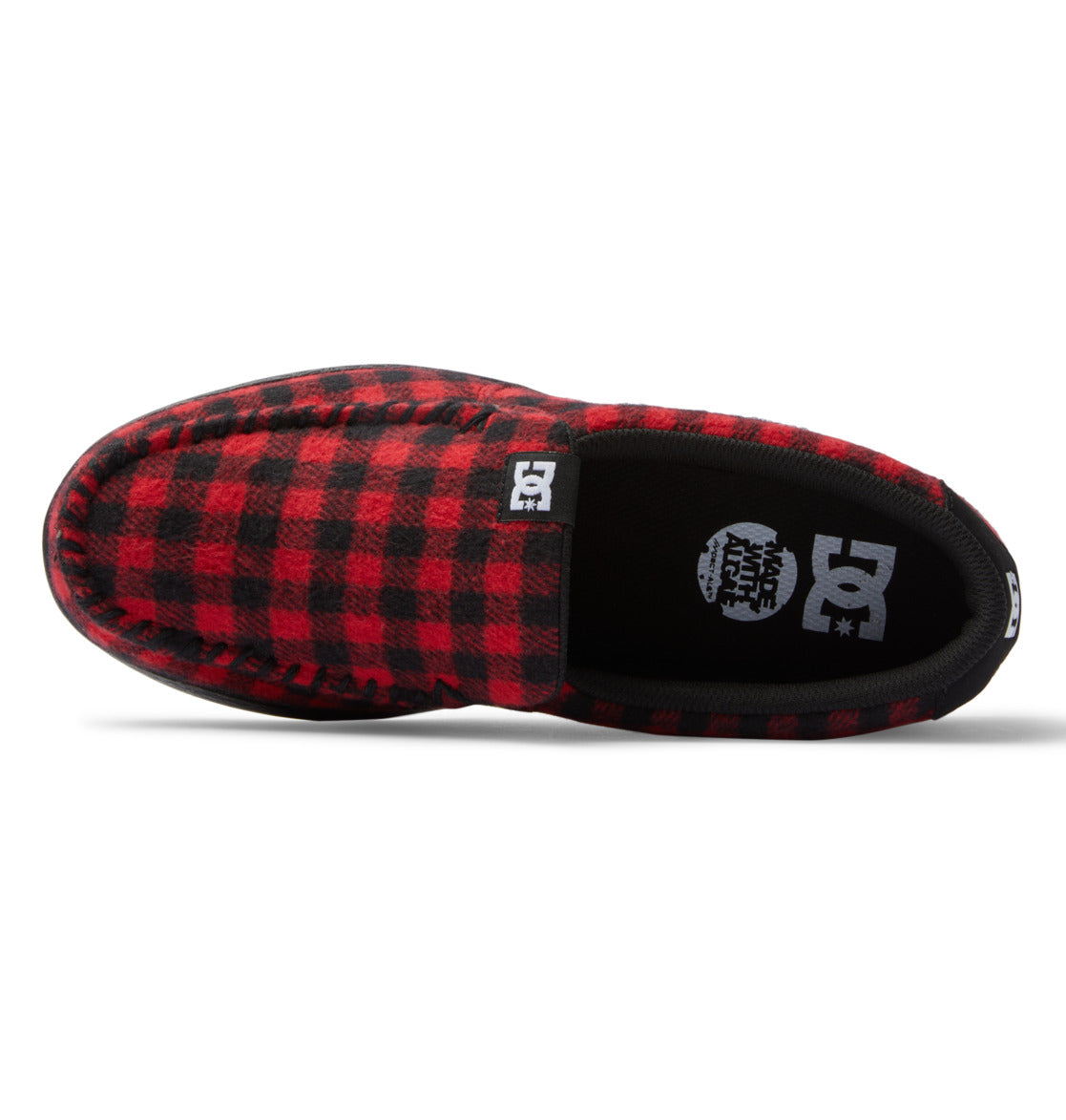 DC Villain Men Slip On Shoes Black / Red | US-9718NTR