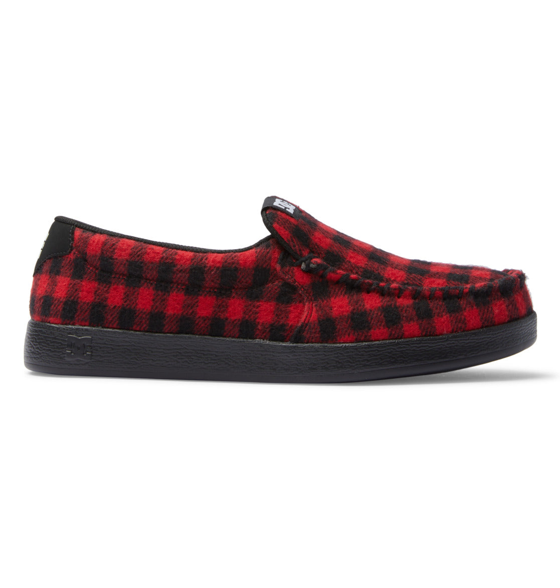 DC Villain Men Slip On Shoes Black / Red | US-9718NTR