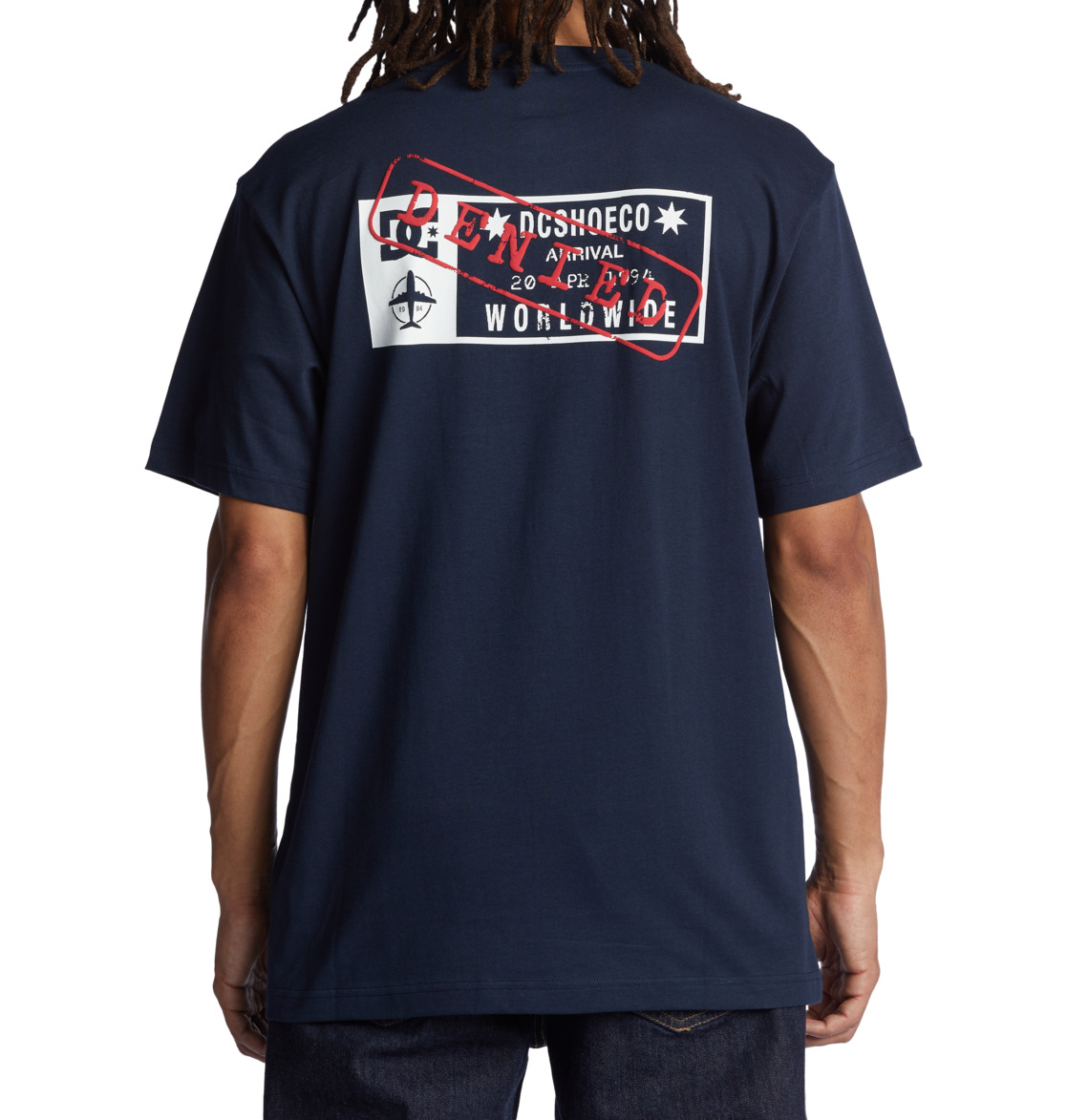 DC Wes Traveler Men T-Shirt Navy | US-6423HJK