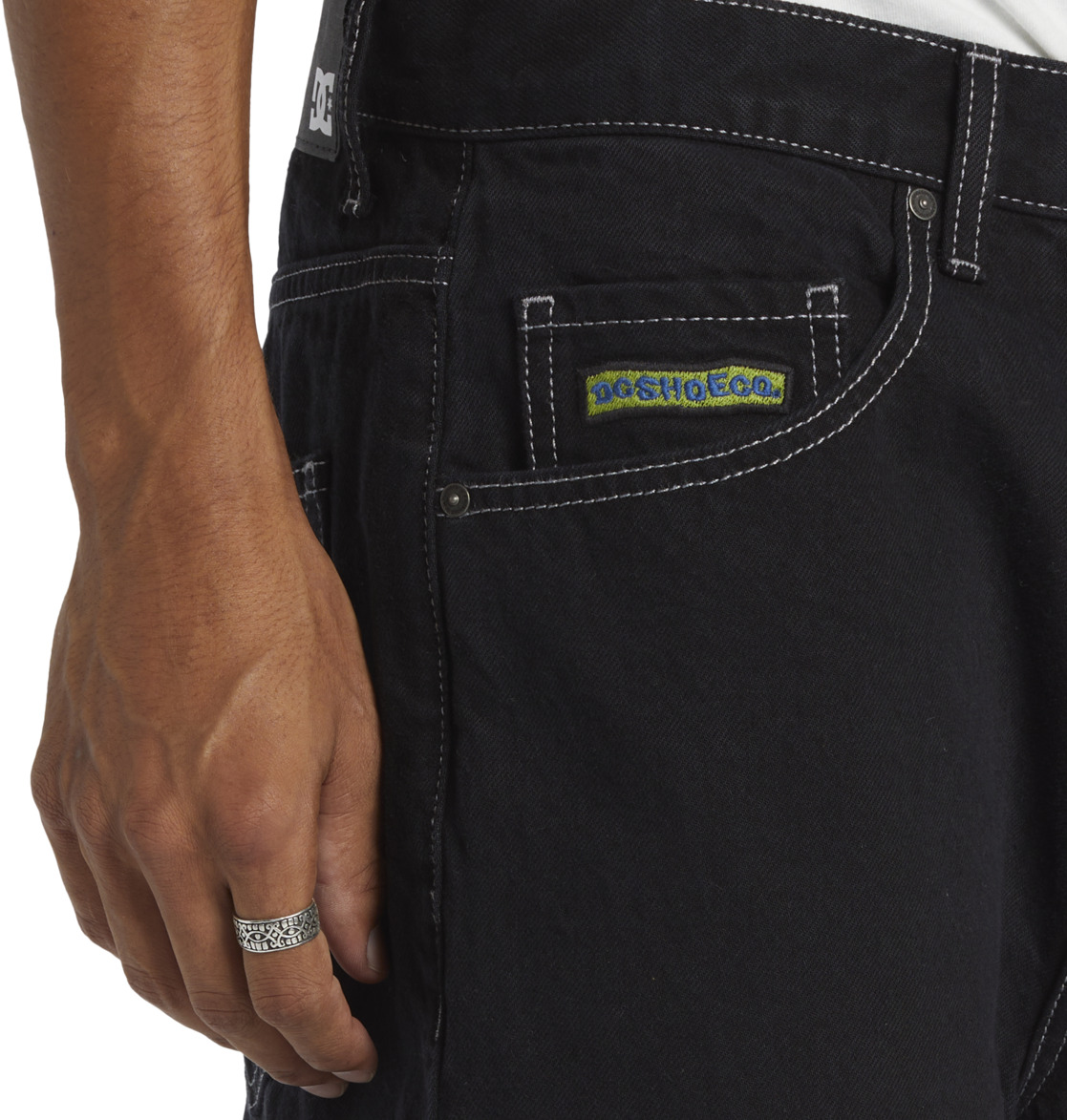 DC Worker Baggy Men Jeans Black | US-3641XJI