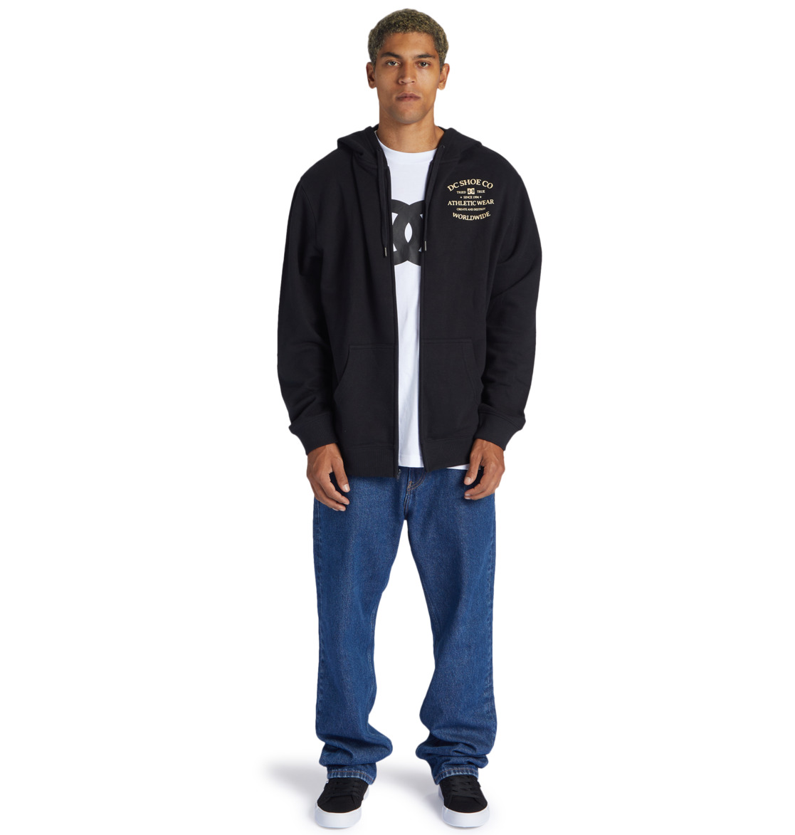 DC World Renowned Zip-Up Men Hoodie Black | US-1453TXZ