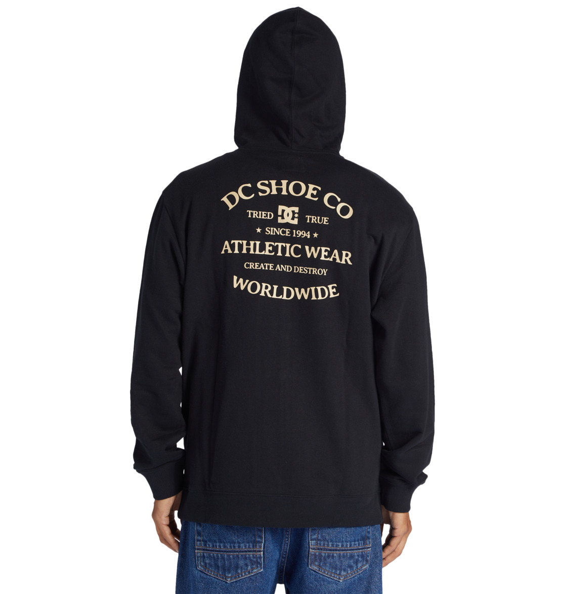 DC World Renowned Zip-Up Men Hoodie Black | US-1453TXZ