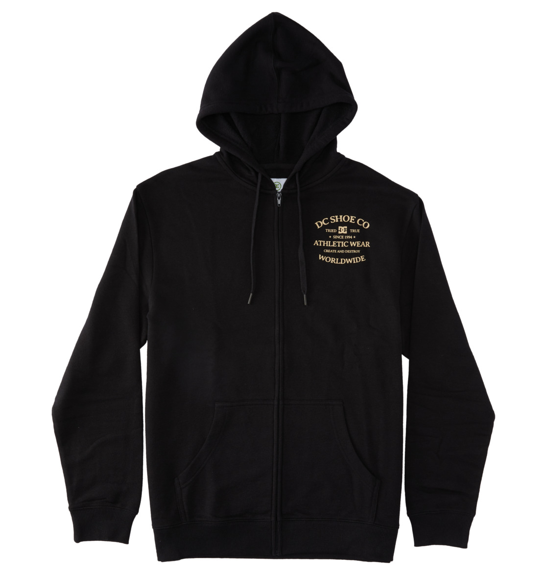 DC World Renowned Zip-Up Men Hoodie Black | US-1453TXZ