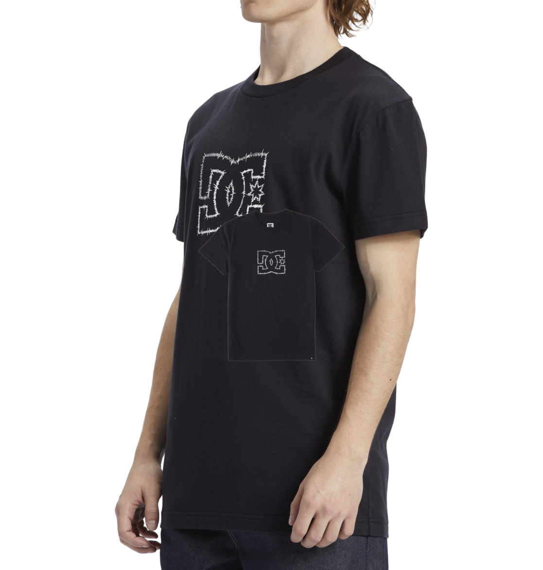 DC Zig Zag Men T-Shirt Black | US-5472ESX