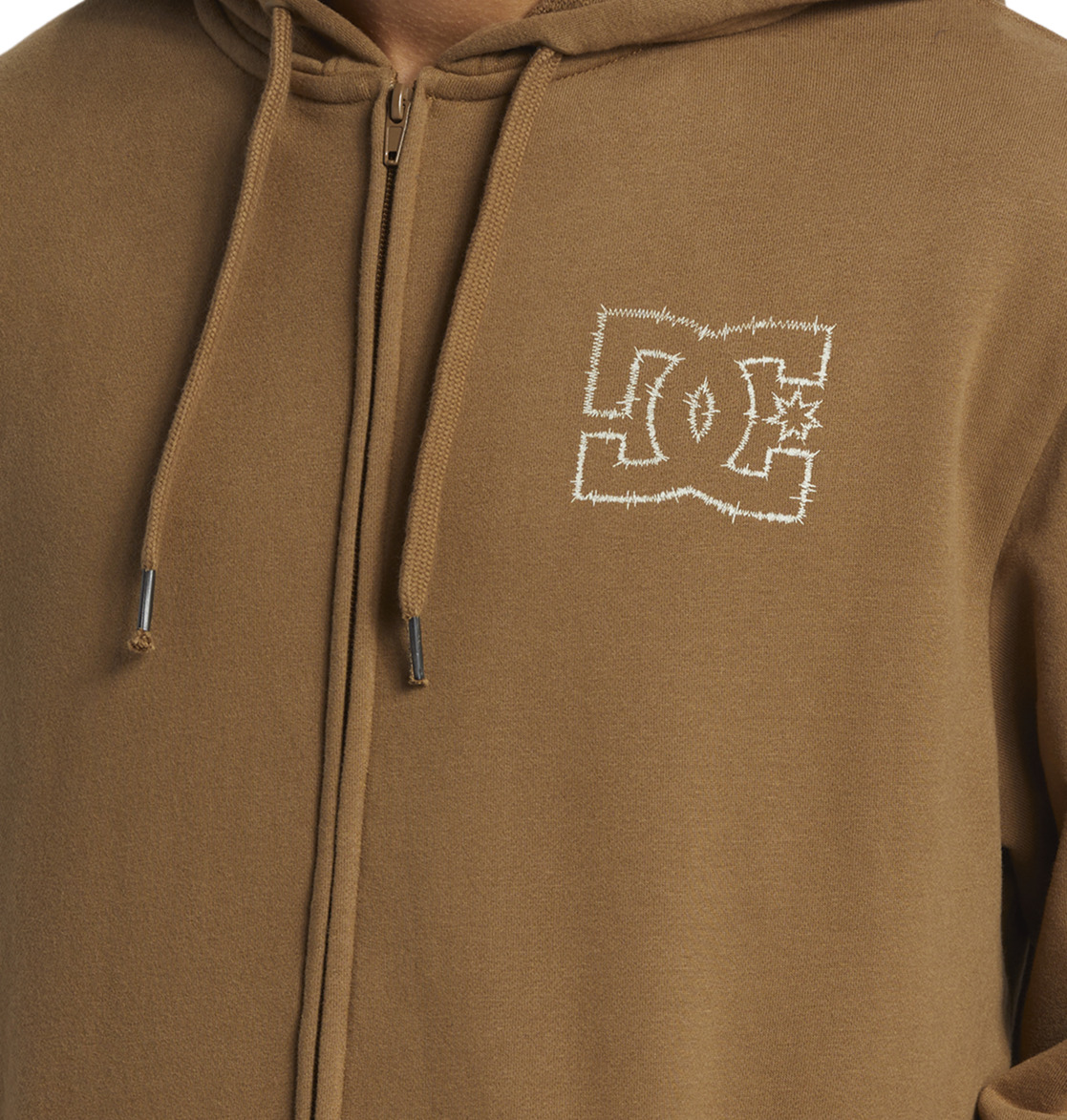 DC Zig Zag Zip-Up Men Hoodie Brown | US-1970GEO