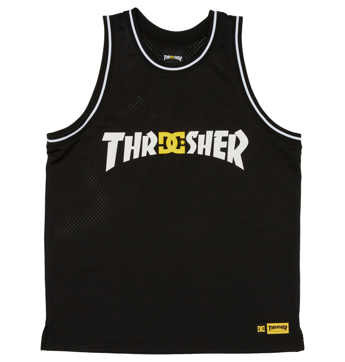 DC x Thrasher Jersey Basketball Jersey Men T-Shirt Black | US-6214XDS